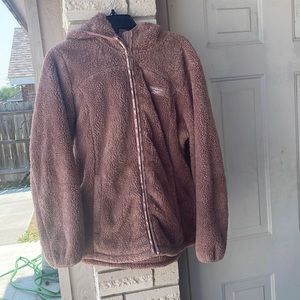 This Teddy Jacket is Reebok, size XL, mouve pink
